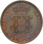 Foreign coins;PORTOGALLO Luís I (1861-1889) 5 Reis 1874 - KM 513 CU (g 6.31) Rame rosso. conservazio