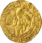 SPAIN. Castellano, ND (1476-1516). Seville Mint. Ferdinand & Isabella. NGC AU Details--Obverse Scrat