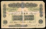 Government of India, 10 rupees, Calcutta, 5.5.1906, serial number UA93 74434, signed by O.T. Barrow,