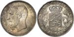 BELGIQUELéopold II (1865-1909). 5 francs 1875, Bruxelles. Av. LEOPOLD II ROI DES BELGES. Tête nue à 