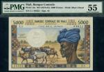 Banque Centrale du Mali, 5000 Francs, ND (1972), serial number Z.1 04622, blue, brown and multicolou