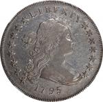 1795 Draped Bust Silver Dollar. BB-52, B-15. Rarity-2. Centered Bust. VF-30 (NGC).