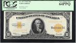 Fr. 1173. 1922 $10  Gold Certificate. PCGS Currency Very Choice New 64 PPQ.