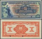 Banco Internacional De Costa Rica, specimen 10 Colones, ND (1927), serial number A000000, dark blue 