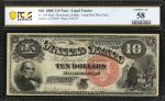 Fr. 104. 1880 $10 Legal Tender Note. PCGS Banknote Choice About Uncirculated 58.