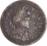 1786 Connecticut Copper. Miller 1-A, W-2460. Rarity-4+. Mailed Bust Right, ET LIB INDE. VF-30.
