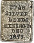 Utah--Silver Reef, Washington County. Leeds Mining Company Assay Ingot. December, 1877. Silver. 32.8