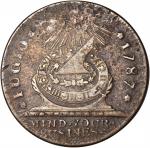 1787 Fugio Copper. Pointed Rays. Newman 15-Y, W-6915. Rarity-2. STATES UNITED, 8-Pointed Stars on La
