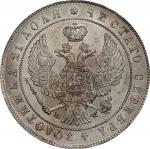 1844-MW.年俄罗斯1卢布。华沙铸币厂。(t) RUSSIA. Ruble, 1844-MW. Warsaw Mint. Nicholas I. NGC MS-64.