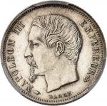 FRANCE Second Empire / Napoléon III (1852-1870). 50 centimes tête nue, Flan bruni (PROOF) 1856, A, P