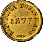 DOMINICAN REPUBLIC. Centavo, 1877. Scovill (Waterbury) Mint. NGC MS-63.