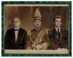 民国张勋复辟时期与荷兰公使合影大幅照片一张带框