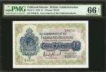 FALKLAND ISLANDS. British Administration. 10 Shillings & 1 Pound, 1938. P-4 & 5. PMG Choice Uncircul