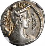 ROMAN REPUBLIC. C. Hosidus C.f. Geta. AR Denarius (3.85 gms), Rome Mint, 64 B.C. NGC Ch EF, Strike: 