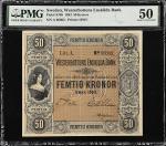 SWEDEN. Westerbottens Enskilda Bank. 50 Kronor, 1883. P-S709. PMG About Uncirculated 50.