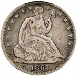 1863 Liberty Seated Half Dollar. Fine-12 (PCGS).