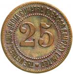 25 cents token copper undated (1886 / 1892). Proof coinage, nicepatina, very rare