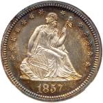 1857 Liberty Seated Quarter Dollar. NGC MS67