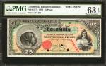 COLOMBIA. Banco Nacional de la Republica de Colombia. 25 Pesos, March 4, 1895. P-237s. Specimen.