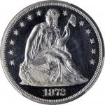 1872 Liberty Seated Silver Dollar. Proof. Unc Details--Altered Surfaces (PCGS).
