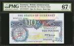 GUERNSEY. British Administration. 10 Pounds, ND (1980-89). P-50b. PMG Superb Gem Uncirculated 67 EPQ