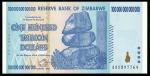 Reserve Bank of Zimbabwe, partial set of pre-hyperinflation and hyperinflationary checks and notes, 