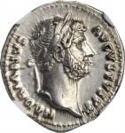 HADRIAN, A.D. 117-138. AR Denarius (3.37 gms), Rome Mint, ca. A.D. 128-132. NGC AU, Strike: 4/5 Surf