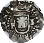 BOLIVIA. Cob 1/4 Real, ND (ca. 1578-82)-P L. Potosi Mint. Philip II. NGC VF Details--Holed.