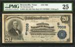 Brownsville, Texas. $20 1902 Plain Back. Fr. 650. The Merchants NB. Charter #7002. PMG Very Fine 25.