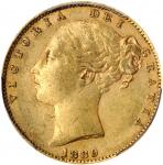 AUSTRALIA. Sovereign, 1880-M. Melbourne Mint. Victoria. PCGS AU-53 Gold Shield.