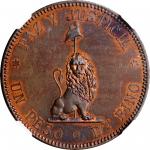 PARAGUAY. Copper Peso Pattern, 1888. Uncertain Mint, possibly Buenos Aires. Republic. NGC PROOF-64 R