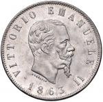 Savoy Coins. Vittorio Emanuele II (1861-1878) 2 Lire 1863 N stemma - Nomisma 905 AG