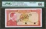 JORDAN. Central Bank of Jordan. 5 & 10 Dinars, 1959 (ND 1965). P-11s & 12s. Specimens. PMG Gem Uncir