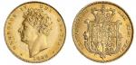 Great Britain. George IV (1820-1830). Half Sovereign, 1828. Bare head left, rev. Crowned Arms. S.380