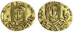 Irene (AD 797-802), AV Solidus, 3.88g, Sicily, crowned facing bust wearing loros, holding cross [on 