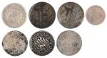 Tibet, a lot of 7 silver coins, including 1/2 tael, 3 srang(4) and 10 srang(2), generally very fine.