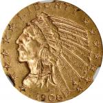 1908-D Indian Half Eagle. MS-61 (NGC).