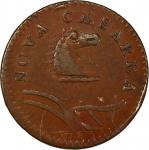 1786 New Jersey Copper. Maris 23-P, W-4940. Rarity-4. Narrow Shield, Curved Plow Beam. EF-45 (PCGS).