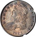 1823 Capped Bust Half Dollar. O-106a. Rarity-2+. AU-58+ (NGC).