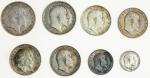 Edward VII (1901-10), Maundy coinage, Fourpence (2), 1902, 1906 (S.3986), Threepence (4), 1902 (4) (