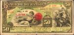 MEXICO. Banco de Durango. 50 Pesos, 1.1.1900. P-S276B. Very Good.