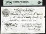 Bank of England, Ernest Musgrave Harvey, £20, London, 14 January 1919, serial number 19M 78424, blac