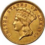 1856 Three-Dollar Gold Piece. AU-55 (PCGS).