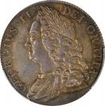 1743年英国壹圆银币。伦敦铸币厂。GREAT BRITAIN. Crown, 1743. London Mint. George II. PCGS MS-62.