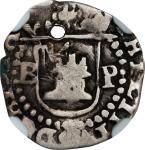 BOLIVIA. Cob 1/4 Real, ND (ca. 1578-82)-B P. Potosi Mint. Philip II. NGC Fine Details--Holed.