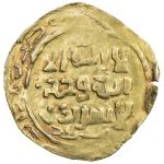 GREAT MONGOLS: Anonymous, ca. 1220s-1240s, AV dinar (2.97g), Samarqand, ND, A-B1967, broad flan, nic