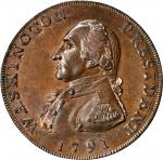 1791 Washington Large Eagle cent. Baker-15, Musante GW-15, W-10610. MS-63 BN (PCGS).