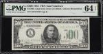Fr. 2201-Ldgs. 1934 $500 Federal Reserve Note. San Francisco. PMG Choice Uncirculated 64 EPQ.