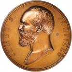 1881 James A. Garfield Presidential Medal. Bronzed Copper. 77.17 mm. By Charles E. Barber. Julian PR