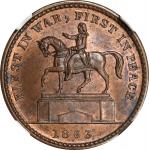 1863 Washington Equestrian Statue / UNION FOR EVER. Fuld-174/272 a, Musante GW-639, Baker-477. Rarit